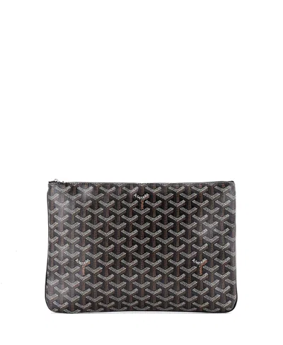Pre-owned Pre-owned Goyard  Goyard Mm Senat Zip Pouch Coated Canvas In Brown