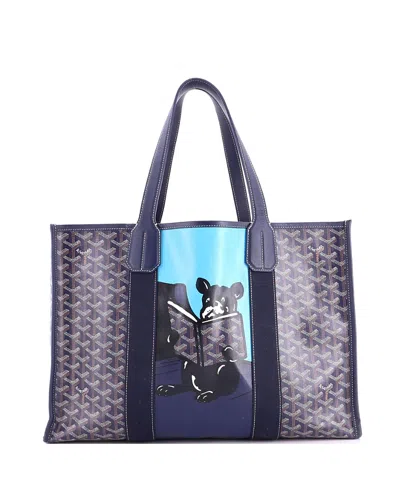 Pre-owned Pre-owned Goyard  Goyard Mm Villette Tote Printed Coated Canvas In Blue