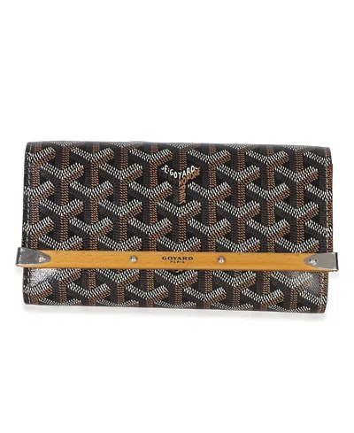 Pre-owned Pre-owned Goyard  Goyard Monte Carlo Mini Clutch Coated Canvas Handbag In Black