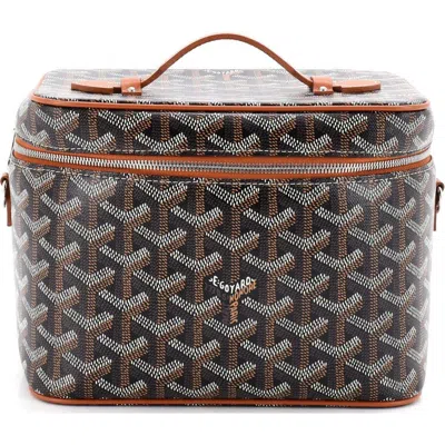 Pre-owned Goyard  Goyard Muse Vanity Case Coated Canvas In Black