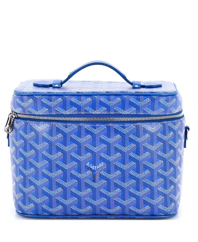 Pre-owned Pre-owned Goyard  Goyard Muse Vanity Case Coated Canvas In Blue