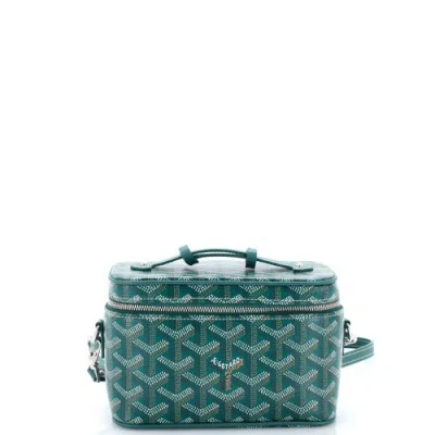 Pre-owned Goyard  Goyard Muse Vanity Case Coated Canvas Mini In Green