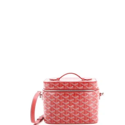 Pre-owned Goyard  Goyard Muse Vanity Case Coated Canvas Mini In Red