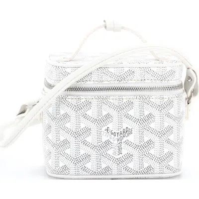 Pre-owned Goyard  Goyard Muse Vanity Case Coated Canvas Mini In White