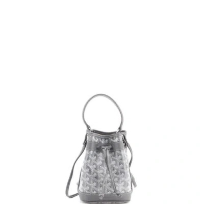 Pre-owned Goyard  Goyard Petit Flot Bucket Bag Coated Canvas Mini In Gray