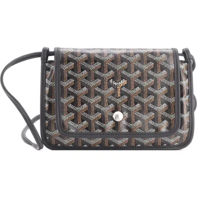Pre-owned Goyard  Goyard Plumet Clutch Wallet Coated Canvas In Black