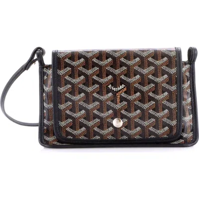 Pre-owned Goyard  Goyard Plumet Clutch Wallet Coated Canvas In Black