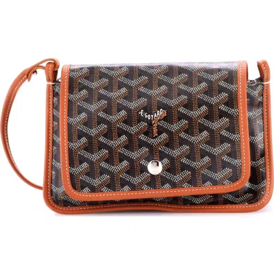 Pre-owned Goyard  Goyard Plumet Clutch Wallet Coated Canvas In Brown
