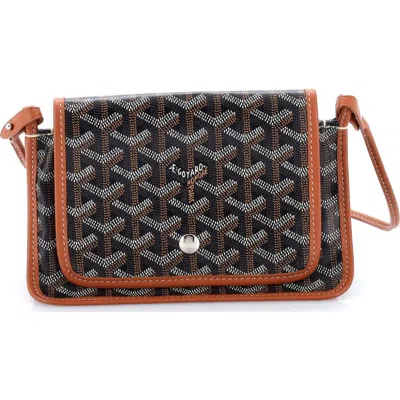 Pre-owned Goyard  Goyard Plumet Clutch Wallet Coated Canvas In Brown