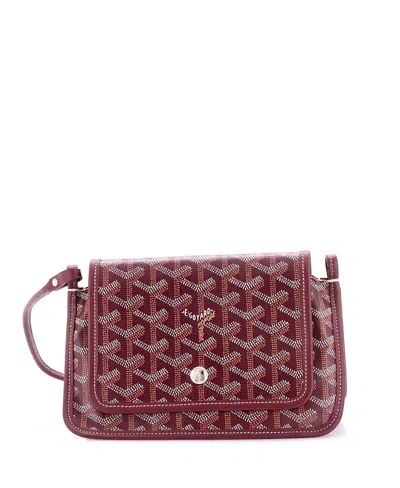Pre-owned Pre-owned Goyard  Goyard Plumet Clutch Wallet Coated Canvas In Burgundy