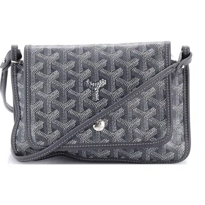 Pre-owned Goyard  Goyard Plumet Clutch Wallet Coated Canvas In Gray