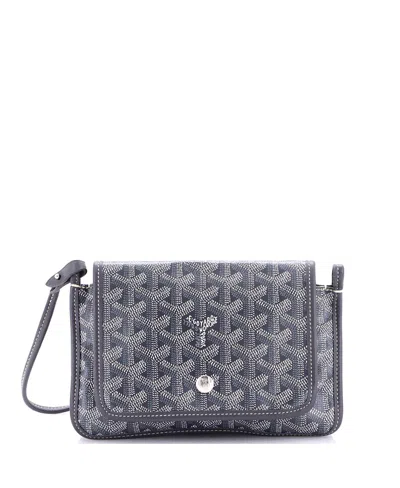 Pre-owned Pre-owned Goyard  Goyard Plumet Clutch Wallet Coated Canvas In Gray