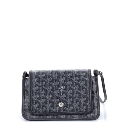 Pre-owned Goyard  Goyard Plumet Clutch Wallet Coated Canvas In Gray