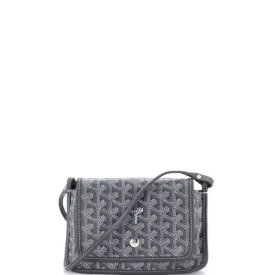 Pre-owned Goyard  Goyard Plumet Clutch Wallet Coated Canvas In Gray