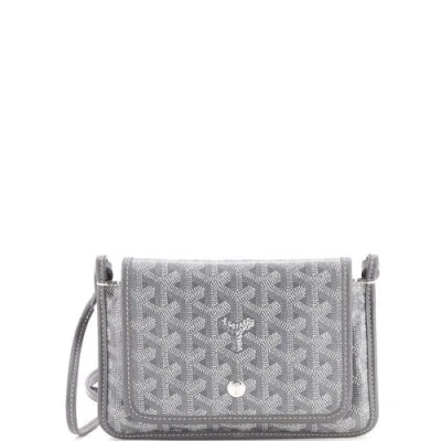 Pre-owned Goyard  Goyard Plumet Clutch Wallet Coated Canvas In Gray