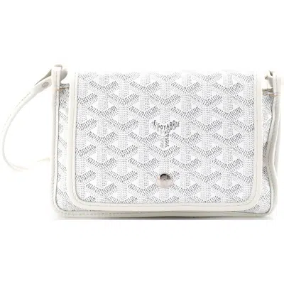 Pre-owned Goyard  Goyard Plumet Clutch Wallet Coated Canvas In White