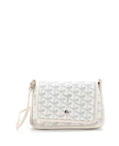 Pre-owned Pre-owned Goyard  Goyard Plumet Clutch Wallet Coated Canvas In White