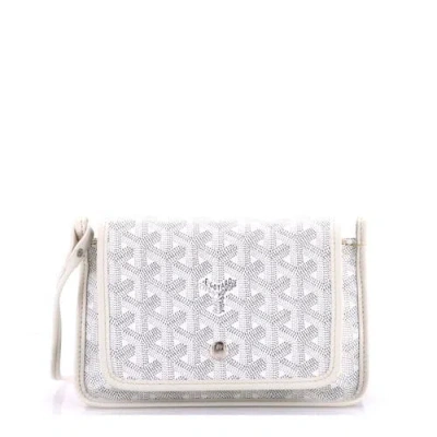 Pre-owned Goyard  Goyard Plumet Clutch Wallet Coated Canvas In White
