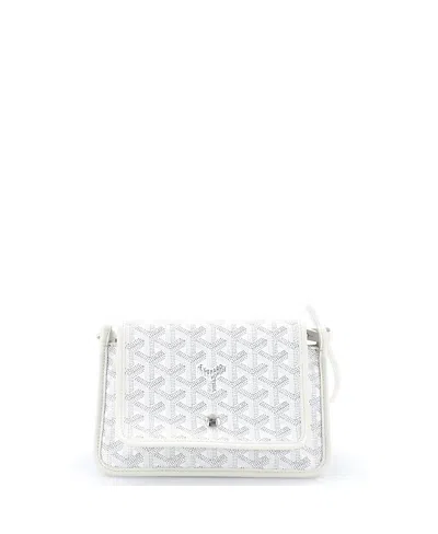 Pre-owned Pre-owned Goyard  Goyard Plumet Clutch Wallet Coated Canvas In White