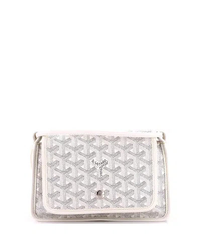 Pre-owned Pre-owned Goyard  Goyard Plumet Clutch Wallet Coated Canvas In White