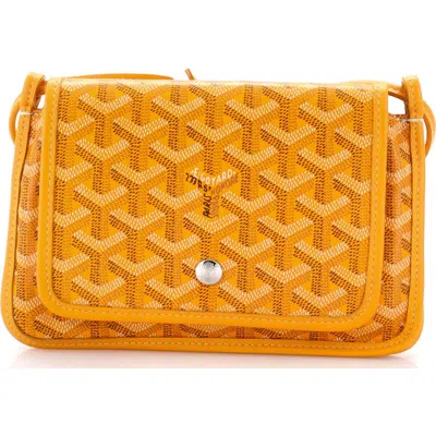 Pre-owned Goyard  Goyard Plumet Clutch Wallet Coated Canvas In Yellow