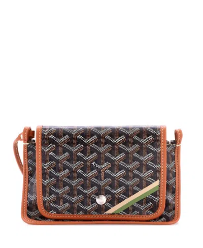Pre-owned Pre-owned Goyard  Goyard Plumet Clutch Wallet Printed Coated Canvas In Brown/ Black/ Brown
