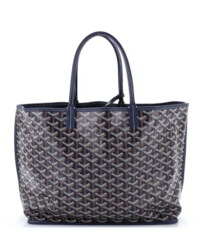 Pre-owned Pre-owned Goyard  Goyard Pm Anjou Reversible Tote Coated Canvas In Blue