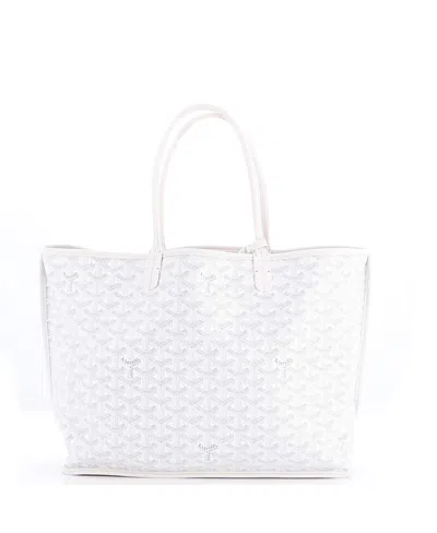 Pre-owned Pre-owned Goyard  Goyard Pm Anjou Reversible Tote Coated Canvas In White