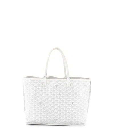 Pre-owned Pre-owned Goyard  Goyard Pm Anjou Reversible Tote Coated Canvas In White