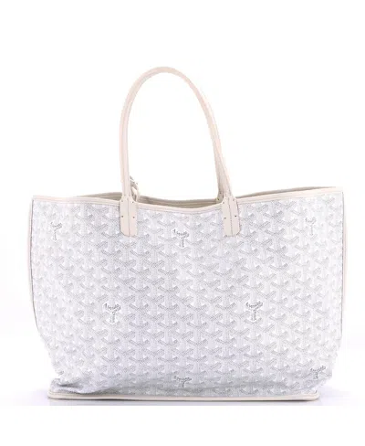 Pre-owned Pre-owned Goyard  Goyard Pm Anjou Reversible Tote Coated Canvas In White