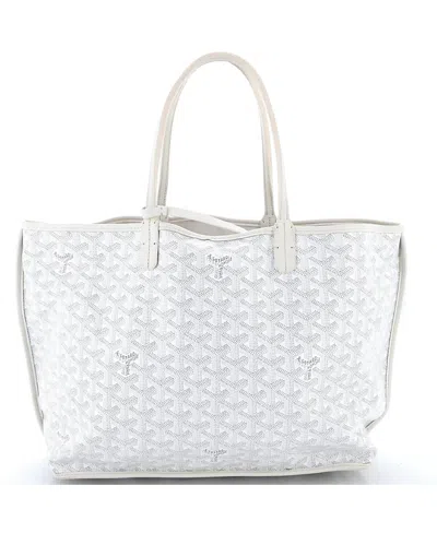 Pre-owned Pre-owned Goyard  Goyard Pm Anjou Reversible Tote Coated Canvas In White