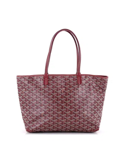 Pre-owned Pre-owned Goyard  Goyard Pm Artois Tote Coated Canvas In Burgundy