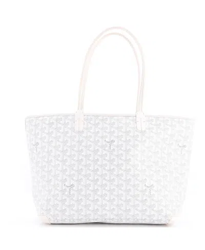 Pre-owned Pre-owned Goyard  Goyard Pm Artois Tote Coated Canvas In White