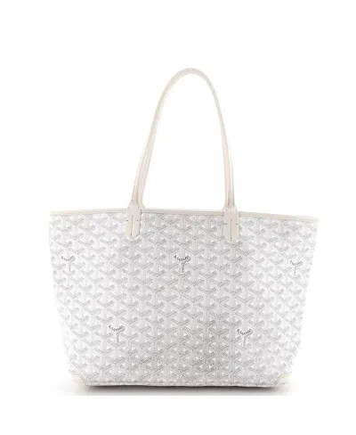Pre-owned Pre-owned Goyard  Goyard Pm Artois Tote Coated Canvas In White