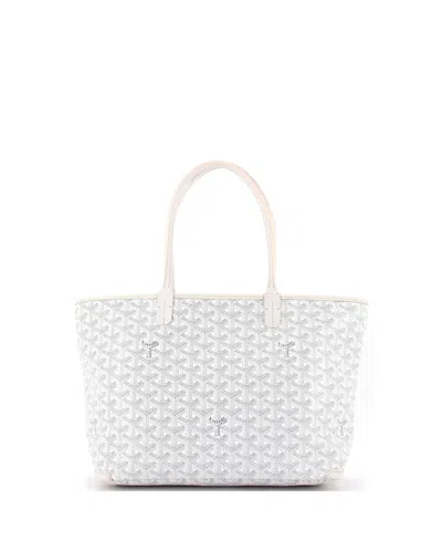 Pre-owned Pre-owned Goyard  Goyard Pm Artois Tote Coated Canvas In White