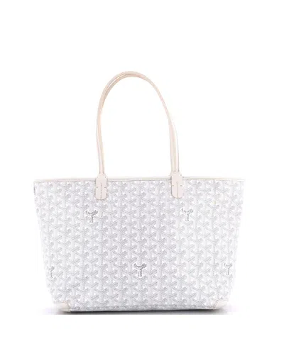 Pre-owned Pre-owned Goyard  Goyard Pm Artois Tote Coated Canvas In White
