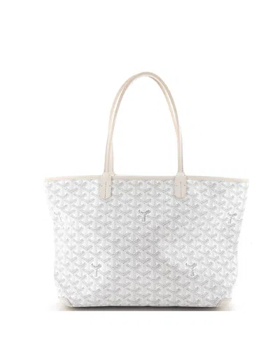 Pre-owned Pre-owned Goyard  Goyard Pm Artois Tote Coated Canvas In White