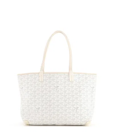 Pre-owned Pre-owned Goyard  Goyard Pm Artois Tote Coated Canvas In White