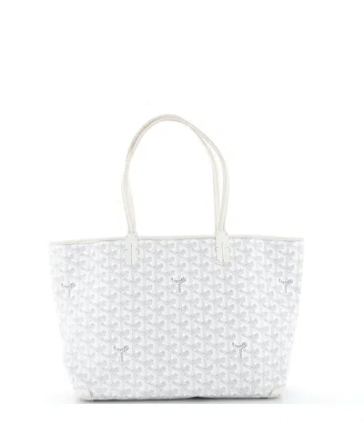 Pre-owned Pre-owned Goyard  Goyard Pm Artois Tote Coated Canvas In White
