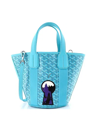 Pre-owned Pre-owned Goyard  Goyard Pm Belharra Tote Printed Coated Canvas In Print/ Blue/ Brown