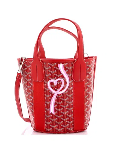 Pre-owned Pre-owned Goyard  Goyard Pm Belharra Tote Printed Coated Canvas In Red/ Brown