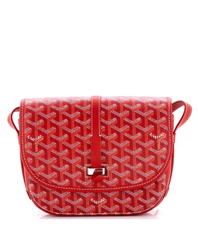 Pre-owned Pre-owned Goyard  Goyard Pm Belvedere Ii Messenger Bag Coated Canvas In Red