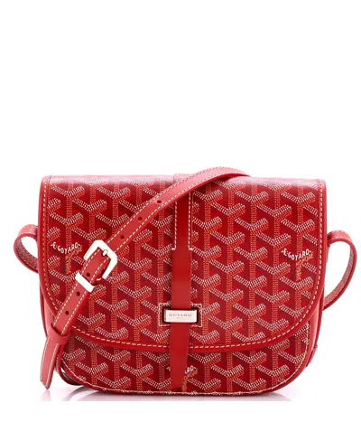 Pre-owned Pre-owned Goyard  Goyard Pm Belvedere Ii Messenger Bag Coated Canvas In Red