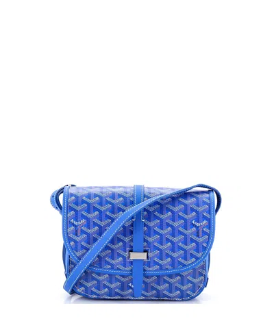 Pre-owned Pre-owned Goyard  Goyard Pm Belvedere Iii Messenger Bag Coated Canvas With Leather In Blue