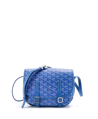 Pre-owned Pre-owned Goyard  Goyard Pm Belvedere Messenger Bag Coated Canvas In Blue