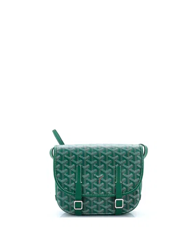 Pre-owned Pre-owned Goyard  Goyard Pm Belvedere Messenger Bag Coated Canvas In Green
