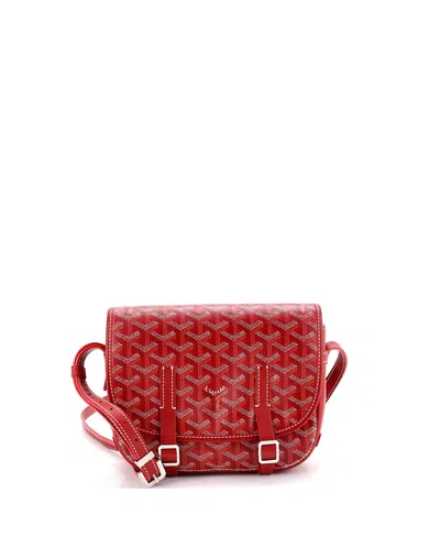 Pre-owned Pre-owned Goyard  Goyard Pm Belvedere Messenger Bag Coated Canvas In Red