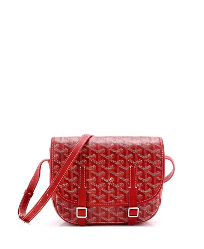 Pre-owned Pre-owned Goyard  Goyard Pm Belvedere Messenger Bag Coated Canvas In Red