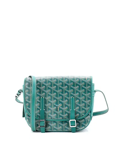 Pre-owned Pre-owned Goyard  Goyard Pm Belvedere Messenger Bag Coated Canvas With Leather In Green