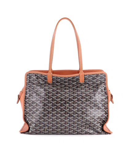 Pre-owned Pre-owned Goyard  Goyard Pm Hardy Pet Carrier Coated Canvas In Brown